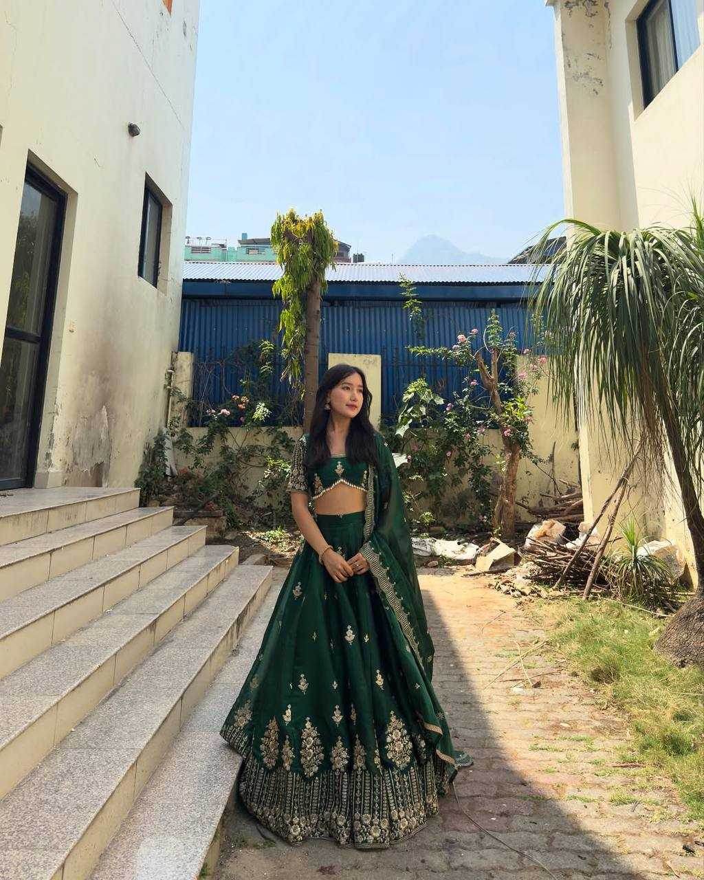 Jimmy Choo Designer Embroidered Lehenga - MYLUXURY LANE ENTERPRISE